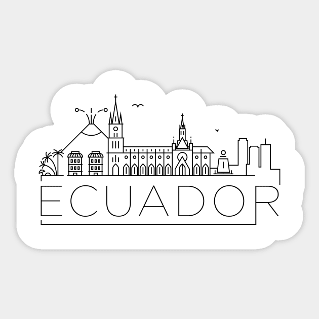 Ecuador Minimal Skyline Sticker by kursatunsal